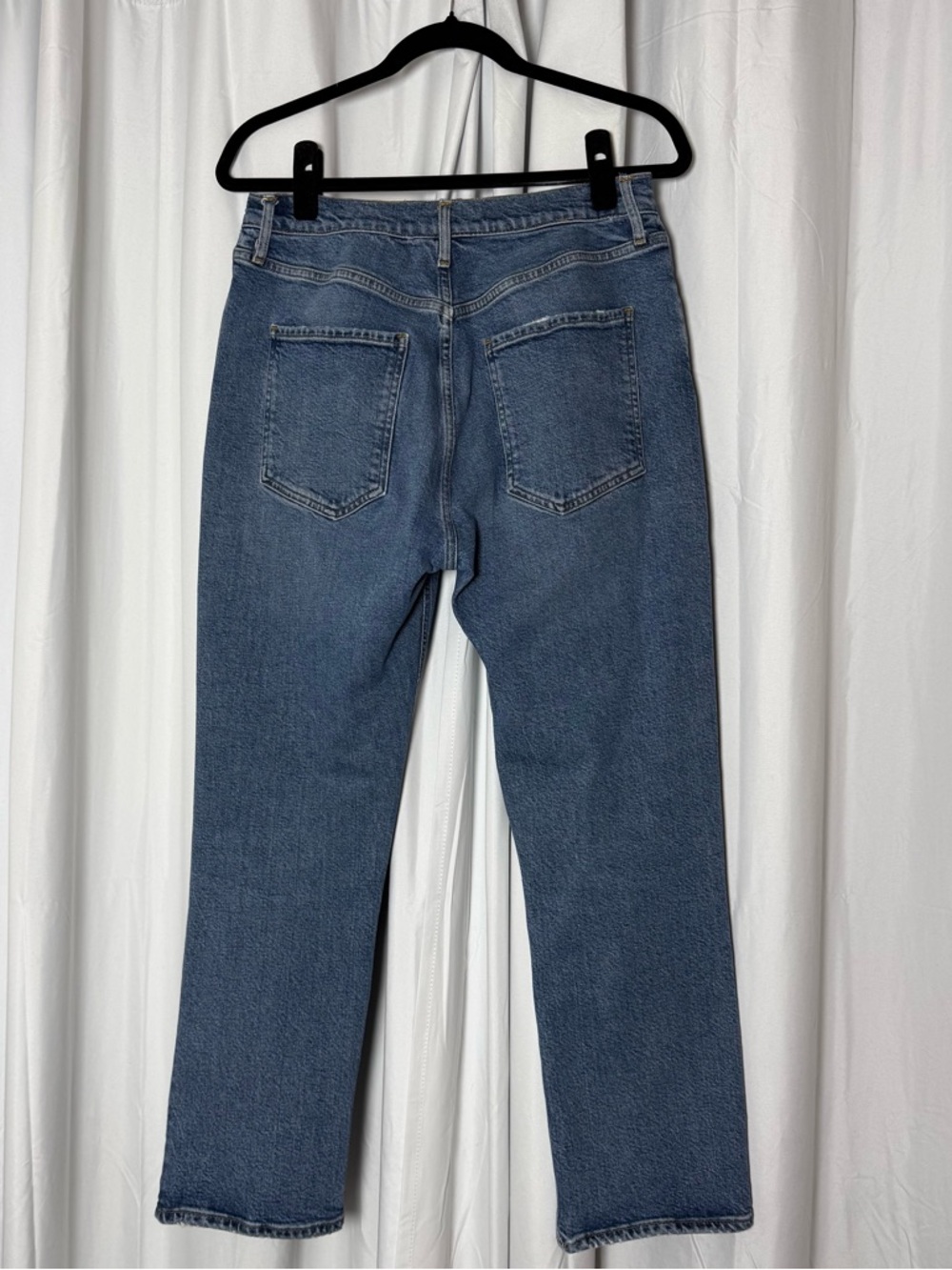 AGOLDE Riley Cropped Jeans High Rise Straight Leg Button Fly 31 - Picture 3 of 16